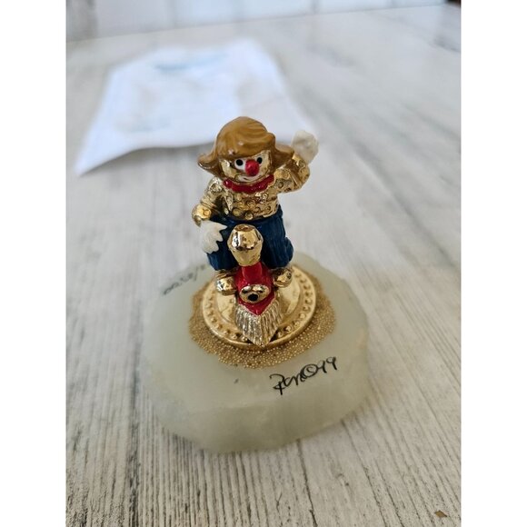 Ron Lee steamer train engine cloud circus 1999 statue figurine gold 922 of 2500 - Picture 7 of 7